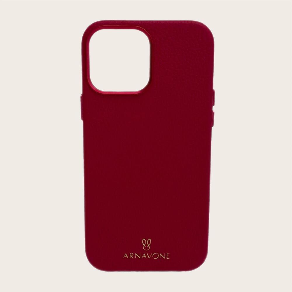 NEW ARNAVONE women's luxury leather phone case for iphone 13 pro in rose red